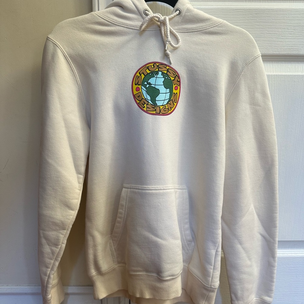 Urban Outfitters Stüssy cream graphic hoodie